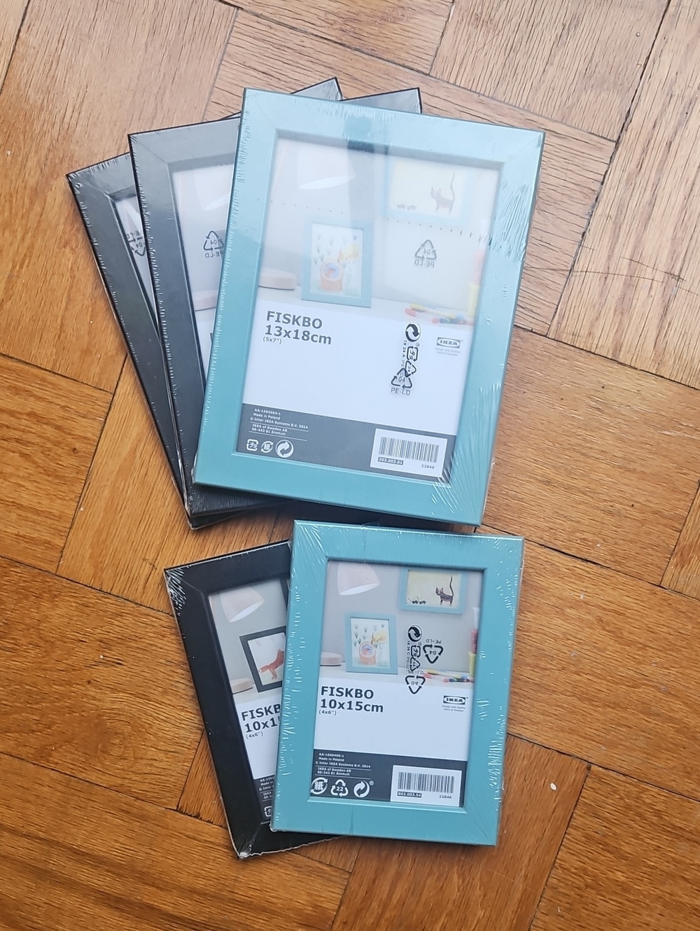 IKEA FISKBO Photo Frames in Black and Teal (Set)